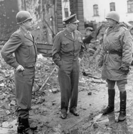 Omar Bradley, Dwight Eisenhower, and George S. Patton